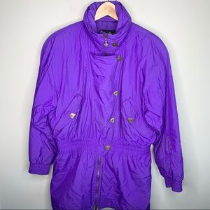 SUN VALLEY Vintage Ski Parka Coat Purple 80's 90's